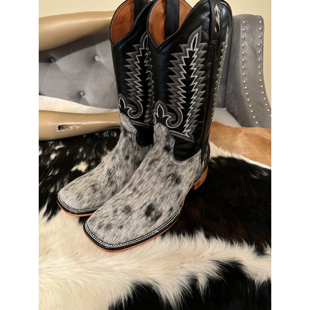 Men’s authentic hair on hyde cowboy western boots Men’s size 12